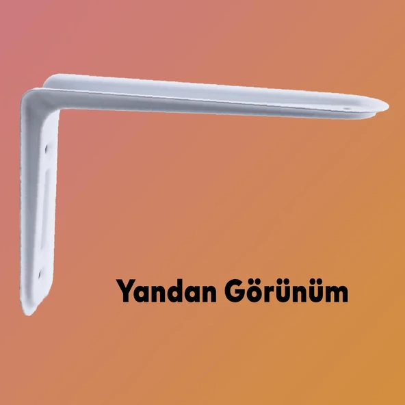 Raf Altı Raf Tutucu Ayak Ferforje Beyaz Klas 21.5 x 15.5 cm  2 ADET (No:2) - 3