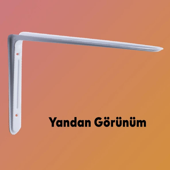 Raf Altı Raf Tutucu Ayak Ferforje Beyaz Klas  26.5 x 18.5 cm  2 ADET (No:3) - 3