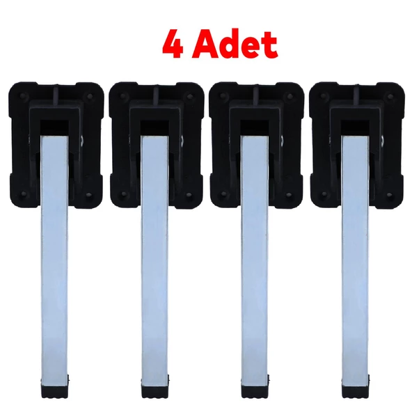 Sofra Ayağı Metal Plastik Siyah Taban Katlanır Yer Sofrası Sini Altı 20 cm (4 ADET) - 2