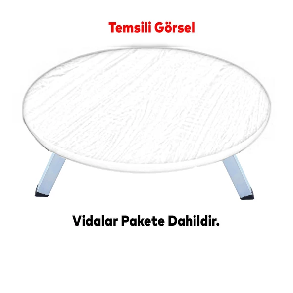 Sofra Ayağı Metal Plastik Siyah Taban Katlanır Yer Sofrası Sini Altı 20 cm (4 ADET) - 6