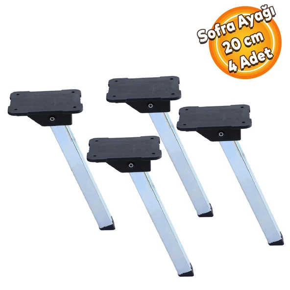 Sofra Ayağı Metal Plastik Siyah Taban Katlanır Yer Sofrası Sini Altı 20 cm (4 ADET)