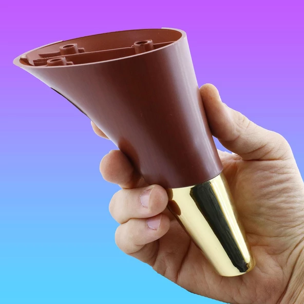 Clara Mobilya Kanepe Sehpa TV Ünitesi Baza Koltuk Ayağı Kahverengi Ceviz Gold Renk 15 cm (4 Adet) - Resim 4