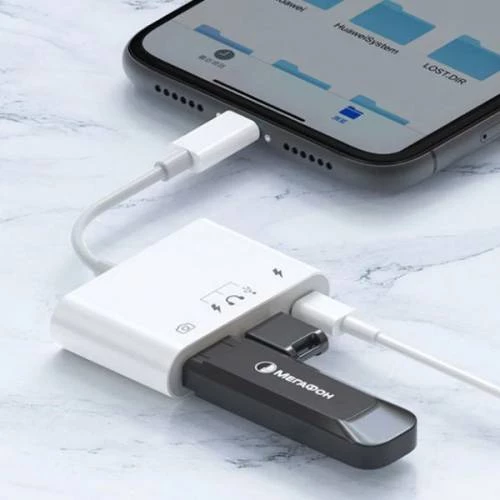Polham Apple İphone Otg Hub Type C To Kulaklık Usb Kamera Okuyucu İphone Klavye Mouse Okuyucu Hub - 2