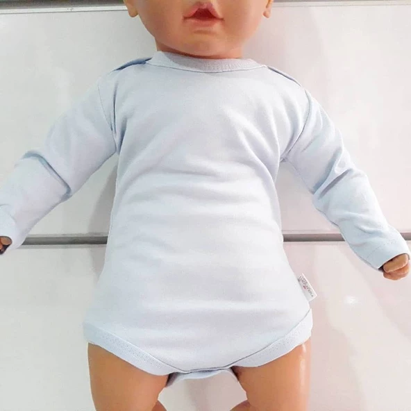 Mavi Sade Uzun Kollu Alttan Çıt-çıtlı Badi Zıbın - 2