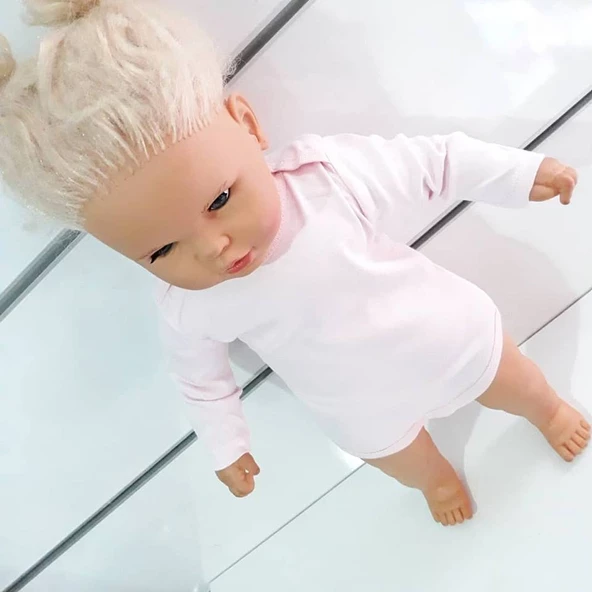 Pembe Sade Uzun Kollu Alttan Çıt-çıtlı Badi Zıbın - 3