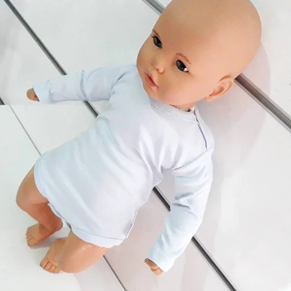 Mavi Sade Uzun Kollu Alttan Çıt-çıtlı Badi Zıbın - 3