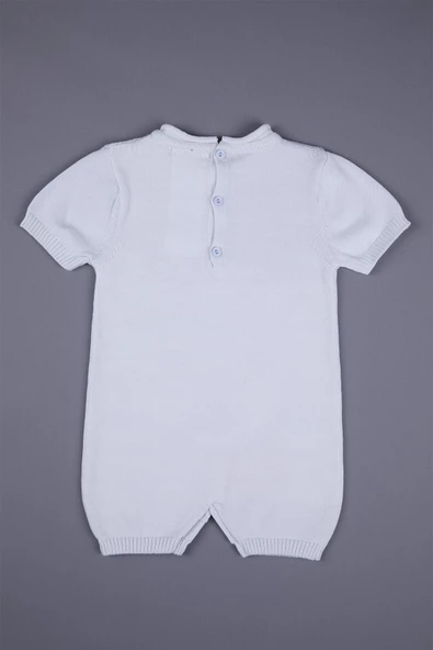 Tavşan İşlemeli Bebek Yazlık Triko Tulum 11606 - 11