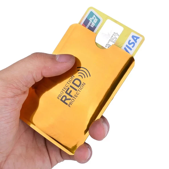Temassız Kredi Banka Kimlik Kartı Koruyucu Kılıf  Hırsızlık Önleyici Rfid Nfc Antistatik Aluminyum - Resim 2