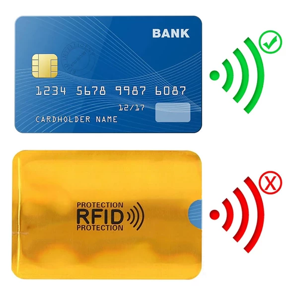 Temassız Kredi Banka Kimlik Kartı Koruyucu Kılıf  Hırsızlık Önleyici Rfid Nfc Antistatik Aluminyum - Resim 4