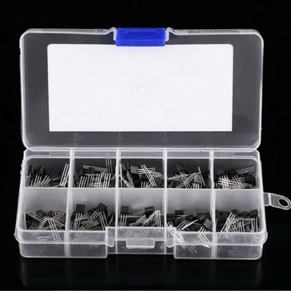 200 Adet Transistör Seti Kutulu 10 Tip Npn Pnp TO-92 BC337 2N2222 2N3904 S8050 C1815 BC327 2N2907 2N3906 S8550 A1015 - Resim 7