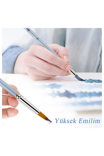 Suluboya Fırçası No:14 1 Adet Sentetik Kıl Sulu Boya Profesyonel Brons Fırça Sanat Ve Hobi Akrilik Boya Guaj Boya - 3