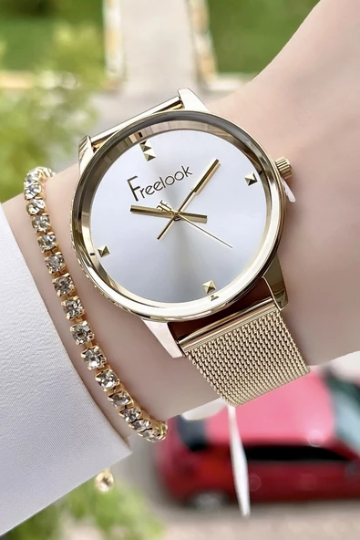 Freelook FLISTE20 Gold Renk 5 ATM Su Geçirmez Kadın Kol Saati ve Bileklik ürün görseli 1
