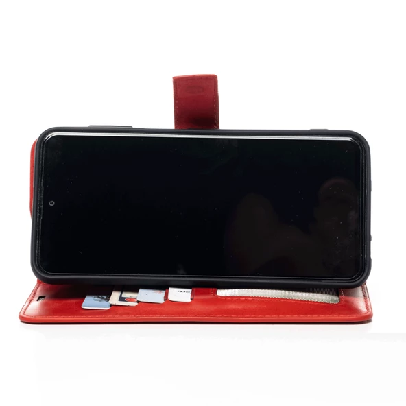 Xiaomi Redmi Note 11e Hakiki Deri Cüzdanlı Kapaklı Kaliteli Lüks Kılıf - 6