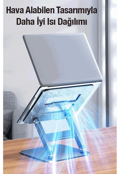 Polham 11-17 Inch Yükseklik Ayarlamalı, Katlanabilir Tablet Ve Laptop Standı,Sarsılmaz Güçlü Gövdeli - 9