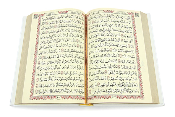 Termo Deri Ciltli - Medine Hatlı - Orta Boy - Kuranı Kerim - Beyaz - Resim 3