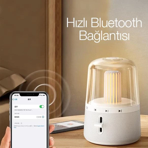 Polham 2in1 Bluetooth Hoparlör ve Gece Lambası, Ayarlanabilir Işık Dereceli Şarjlı Taşınabilir Lamba - 8