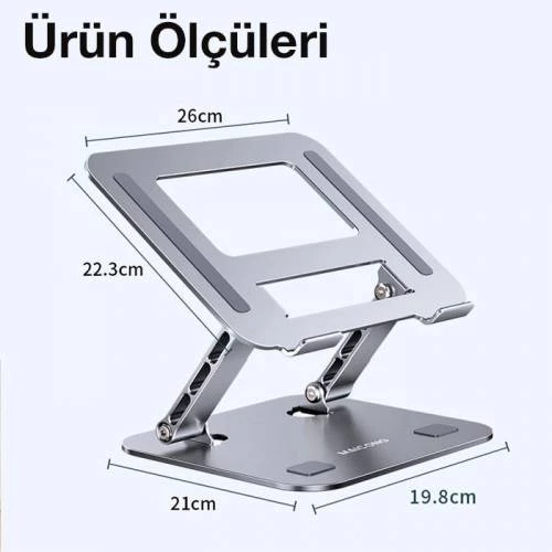 Polham Portatif Katlanabilir Yükseklik Ayarlı Laptop Standı Laptop Sehpası Ayarlanabilir Tasarım - 6