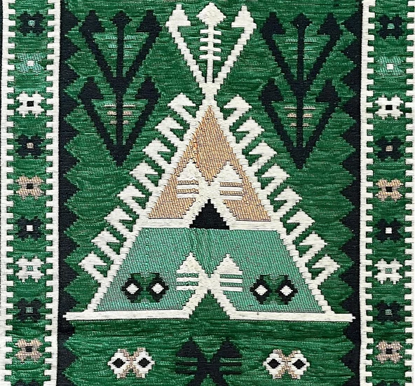 Shark Anadolu Seccade Kilim 13 Yeşil - 6