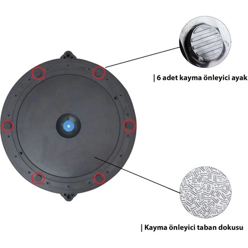 Delta Uluslararası Standart Ebatlarda 62 Cm Çap Bosu Ball Bosu Topu Pilates Denge Aleti (Pompalı) - 3