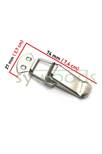 Sandık Klipsi Yaylı 7,4 cm kutu kilit kapak sandık kapak mandal bavul valiz kutusu kilit mandalı - 3