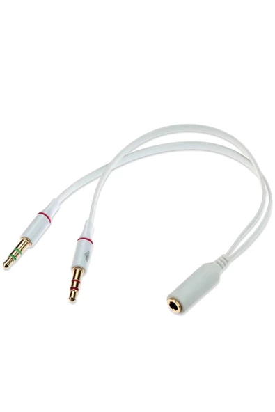 Kulaklık Mikrofon Çoklayıcı 3.5mm Splitter Switch Dönüştürücü Adaptör - 4