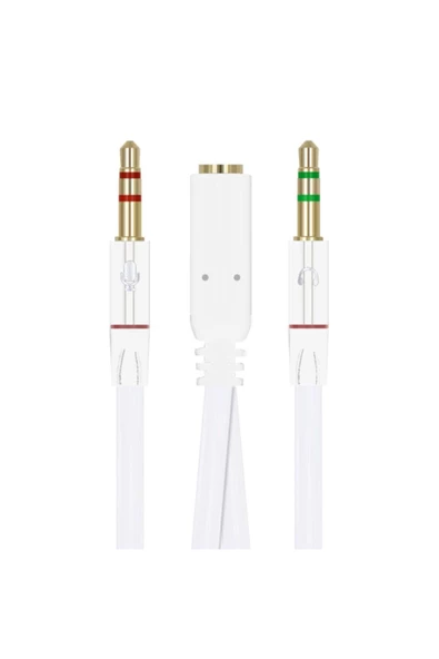 Kulaklık Mikrofon Çoklayıcı 3.5mm Splitter Switch Dönüştürücü Adaptör - 6