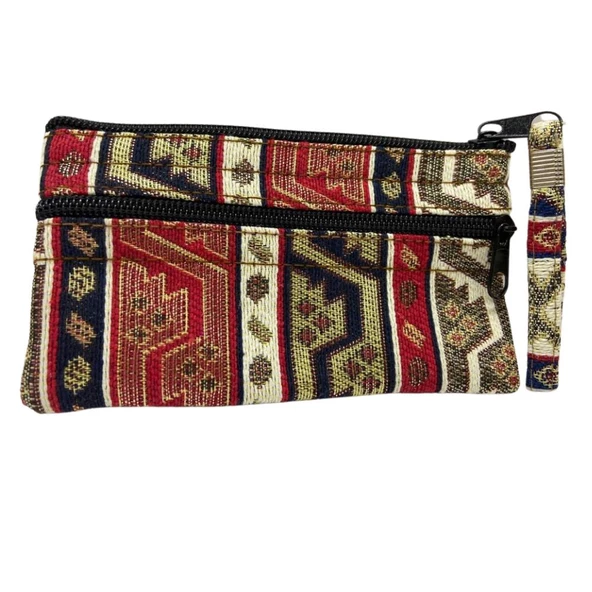 Otantik Desenli Fermuarlı Cüzdan Özel Dikim - GS102 - 3