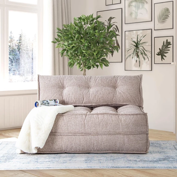 Yataklı Koltuk Mocca Buklet Çift Kişilik  Açık Kahverengi Çift