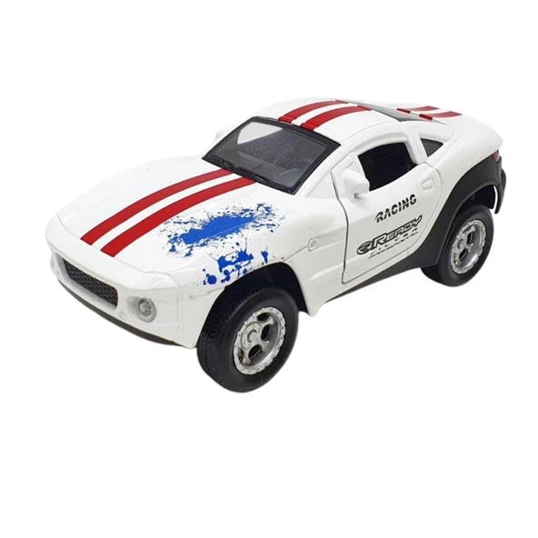 Mustang Çek Bırak Spor Araba - Işıklı Sesli Model - FY6148-12D-Beyaz - 2