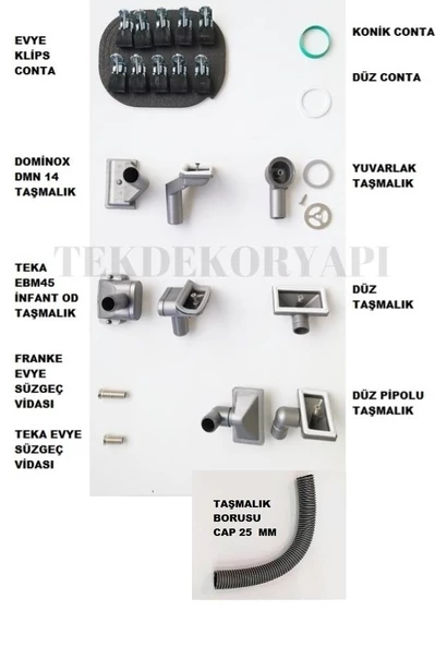 TEKA FRANKE EVYE SİFON TAKIMI YEDEK PARÇA