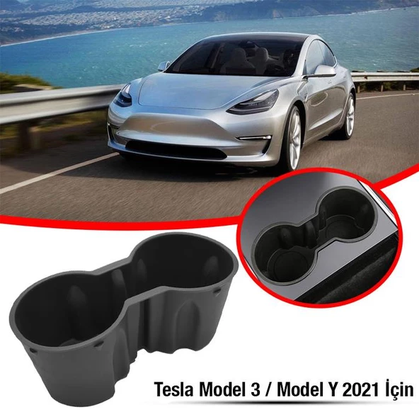 Polham Tesla Model 3 ve Model Y 2021-2022 İçin Araba Bardak Tutucu, Takılıp Çıkartılabilen Tutucu - 2