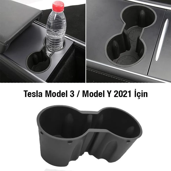 Polham Tesla Model 3 ve Model Y 2021-2022 İçin Araba Bardak Tutucu, Takılıp Çıkartılabilen Tutucu - 3