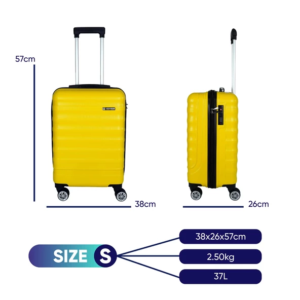 Vegmann Delphin Sarı Kabin Boy Valiz - Resim 2