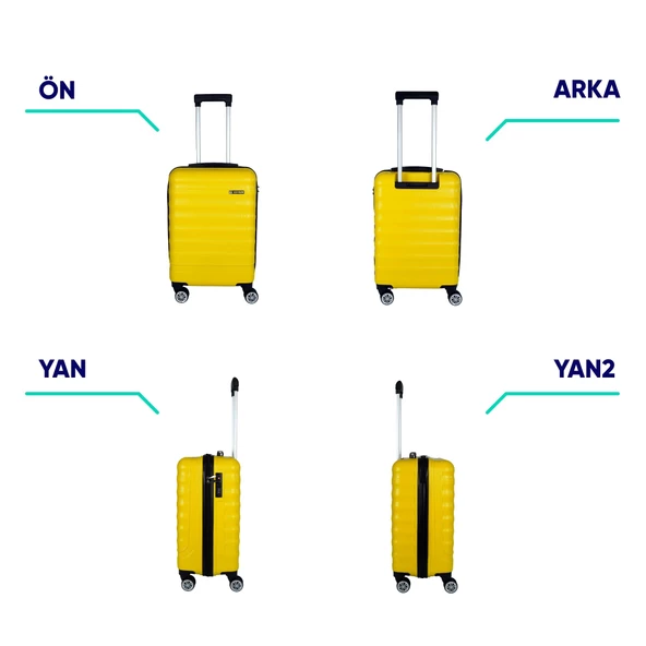 Vegmann Delphin Sarı Kabin Boy Valiz - Resim 3