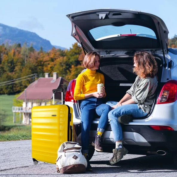 Vegmann Delphin Sarı 3 lü Valiz seti - Resim 5