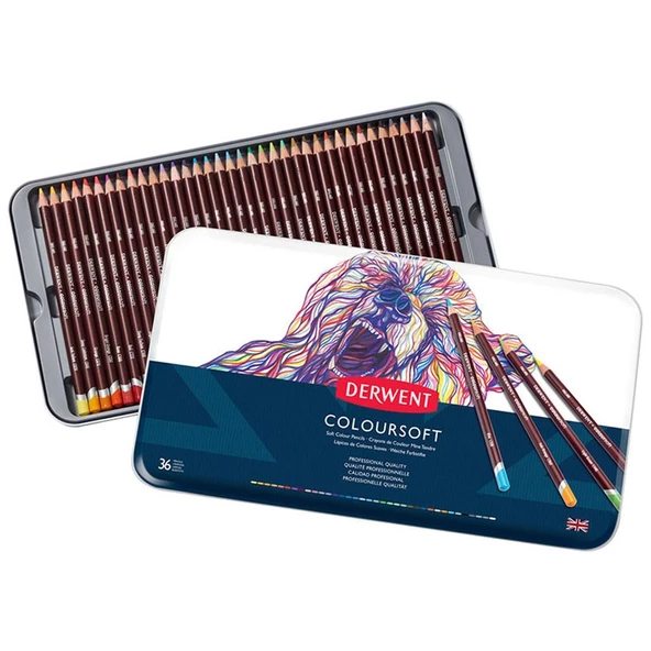 Derwent Coloursoft 36'lı Teneke Kutu