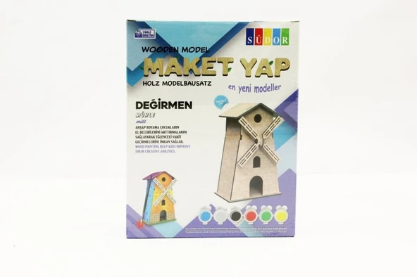 Südor Ahşap Maket Su Değirmeni Boyama Seti md2-03