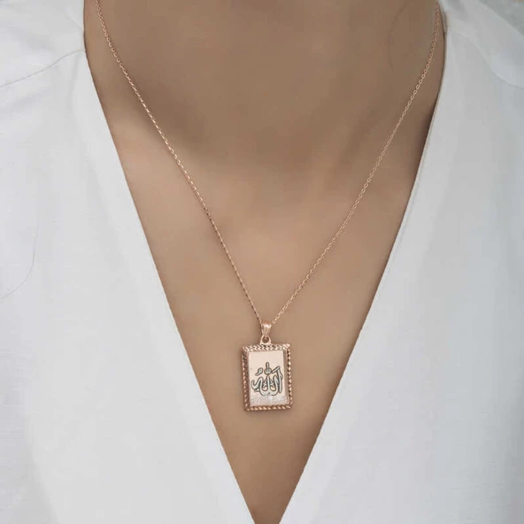 Lucky Life 925 Ayar Gumuss Rose Allah Yazılı Lucky Life Lucky Life Lucky Life Kadın Kolye - 7