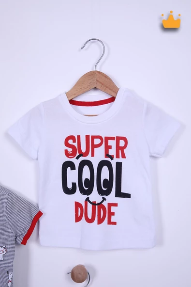 Babyhola Kısa Kol Gömlek Tshirt Pantolon Erkek Çocuk Takım 3'lü 1150 - 5