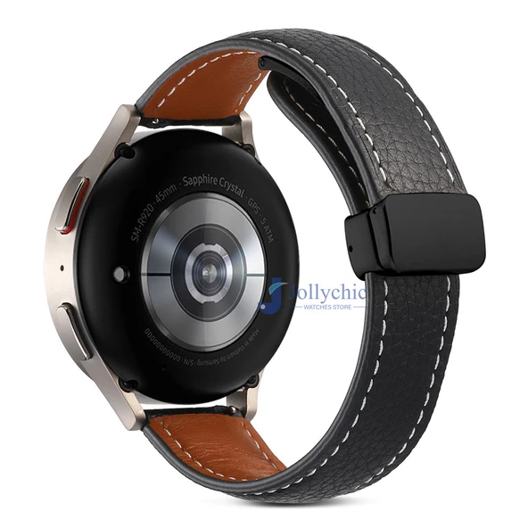 Samsung Galaxy Watch Active 2 40mm 44mm Kordon Magnetli PU Deri Kordon 20mm - 6