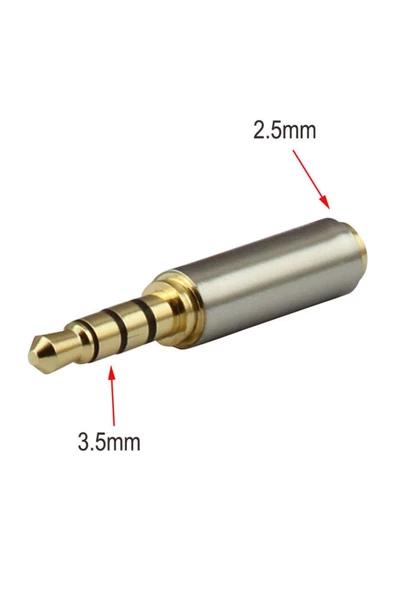 3.5mm Erkek to 2.5mm Dişi Kulaklık Çevirici Jack Altın Uç