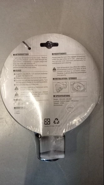 Motosiklet Kilidi Taşınabilir (Siyah)60x500mm - Resim 2