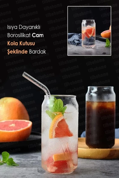 Tilbe Home 2li Kola Kutusu Şeklinde Bardak Süt Çay Kahve Su Sunum Bardağı Isıya Dayanıklı Borosilikat Bardak - 5