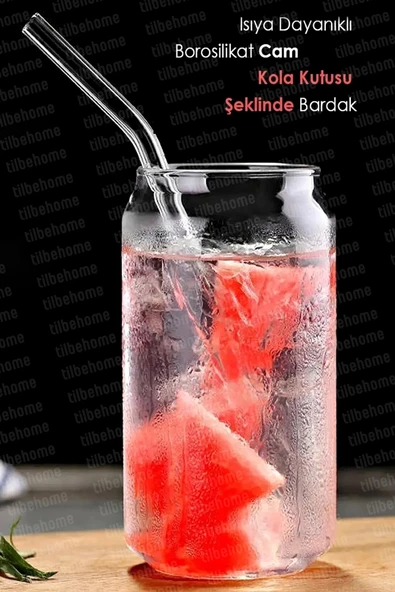 Tilbe Home 2li Kola Kutusu Şeklinde Bardak Süt Çay Kahve Su Sunum Bardağı Isıya Dayanıklı Borosilikat Bardak - 4