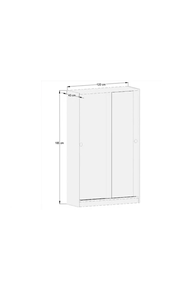 ABRE VM-300 CEVİZ BEYAZ SÜRGÜ KAPAKLI PORTMANTO - 4