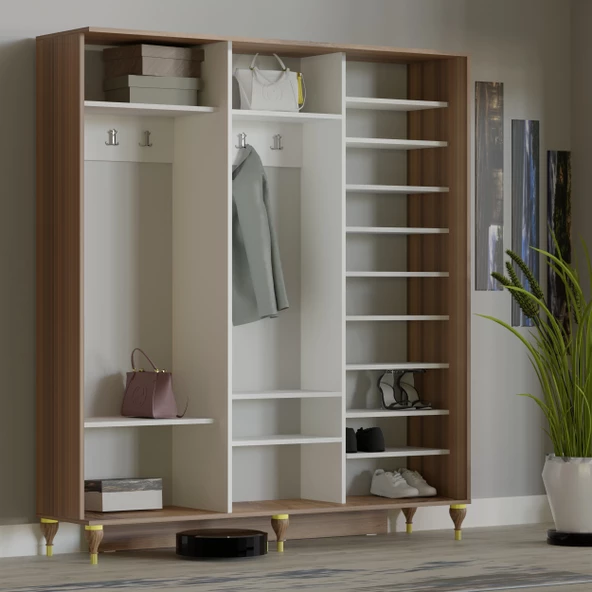 VİLZA SÜRGÜ KAPAKLI AYNALI PORTMANTO VESTİYER - 4