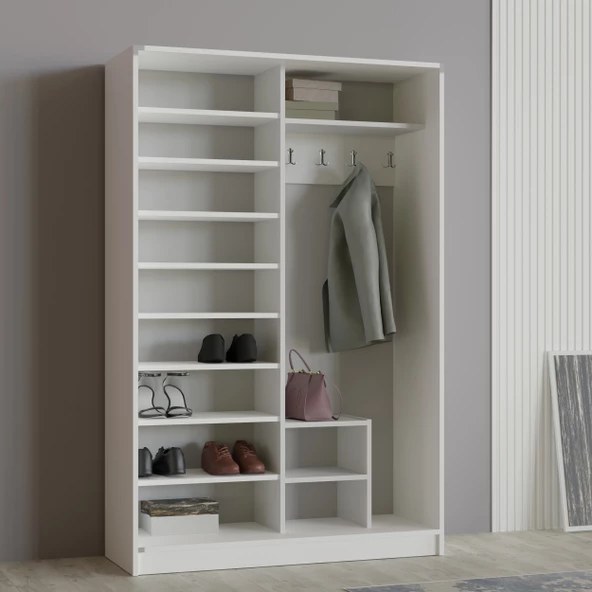 abre vm-300 BEYAZ-ANTRASİT portmanto vestiyer ayakkabılık - 4