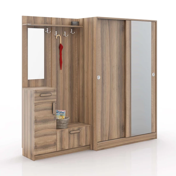 ABRE VM-36300 DORE CEVİZ VESTİYER PORTMANTO - 2