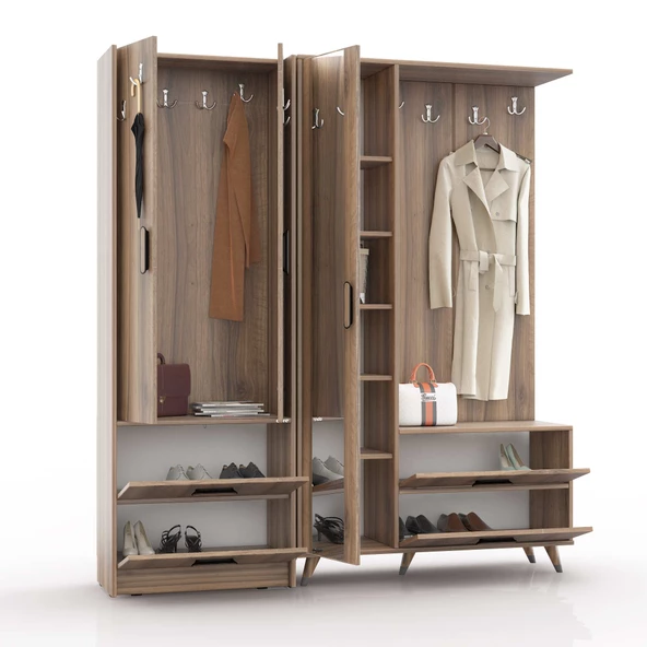 ABRE VM-342348 DORE CEVİZ PORTMANTO VESTİYER - 3