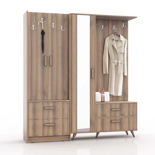 ABRE VM-342348 DORE CEVİZ PORTMANTO VESTİYER - 2